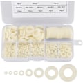 Miniatyrbilde 1 av 4: 500 stk Plastskiver Nylon flate skiver M2 / M2.5 / M3 / M4 / M5 / M6 / M8 / M10 Hvit forsegling