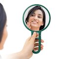 Miniatyrbild 2 av 5: 15x Magnifying Hand Held Mirror,double Side Folding Hand Mirror For Women With Adjustable Handle ,travel Table Desk Shaving Bathroom (army Green)