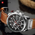 Miniatyrbild 3 av 5: Chronograph Watch Herr Militär Sport Herrarmbandsur Gentleman Quartz Clock