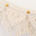Miniatyrbillede 5 af 5: Macrame Frynsede Vævet Tapestry Wall Home Decoration Stue Soveværelse Sengegavl Væg beige