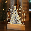 Miniatyrbild 1 av 4: Juldekorationer för hem Träd Älg 3d Akryl Nattljus Julklapp Nyår Heminredning Strängljus Jultomten prydnad tree