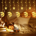 Miniatyrbilde 5 av 5: 3m Ramazan Ay Yldz Led Perde K Elenk Dize Slam Mslman Parti Malzemeleri Ev Ocuk Odas Iin 2023 Eid Mubarak Dekorasyon Star Moon