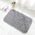Miniatyrbillede 1 af 5: Skridsikre badeværelsestæppe Maskinvaskbar Bløde Absorberende Mikrofibre Mat Dark Gray