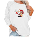 Miniatyrbilde 1 av 4: Hhcx-christmas Tunika Dame Langermet T-skjorte Xmas Santa Print Topper Bluse White L