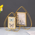Pikkukuva 3 / 3: Fotoram Järnkonst Glas med hög klarhet S/l Femuddig stjärna/hjärtformad Fristående Gyllene färg Skrivbordsskärm Metallkuva Decorative_a_nx L Pentagram