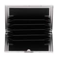 Kortfodral 6 Kortplatser Antimagnetiskt Rostfritt Stål Dold Knappdesign PVC-foder Korthållare Svart