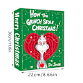 Miniatyrbilde 4 av 4: Juleteller 12 timer Grinch blindboks Grønn hårmonster juletre anhengsdekorasjoner MH-01