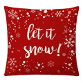 Miniatyrbild 3 av 5: Julkuddfodral Set med 4 Linne Julkuddfodral 18 X 18" Xmas Design Kuddfodral för soffa