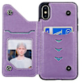 Miniatyrbild 3 av 5: För Iphone X Six Cats Embossing Pattern Protective Case(lila)