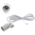 Miniatyrbillede 2 af 4: 1,8m E27 Pære Sokkel Adapter Switch Kabel Hængelampe Lys Sokkel Holder Konverter