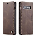Miniatyrbillede 1 af 5: Galaxy S10 Plus etui, retro Pu læder Tpu indre pung etui [kortpladser] [magnetisk lukning] Flip Stand Cover Cover til Samsung Galaxy S10 Plus
