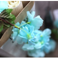 Pikkukuva 3 / 5: 2 Pack Fake Cherry Vine Flowers Plant Keinotekoinen Ivy Riippuva Vihreä Lehti Silkki Seppele Häätaidekori (sininen) Blue
