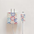 Miniatyrbild 1 av 5: Pink Love Heart Silikon Mjuk Dammtät Bite Cord Line USB -kabel Laddningshuvud Winder Case Protector För Apple Iphone 18/20w Style 9