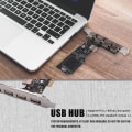 Miniatyrbild 2 av 5: Pci till usb2.0 expansionskort stationär pci till 5 usb2.0 480mbp hubchip expansionskort Black