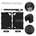 Miniatyrbillede 5 af 5: Silikoneetui til Galaxy Tab A7 Lite 2021 8,7 tommer T220 T225 tablettaske med pen Tabletstativ til O Black