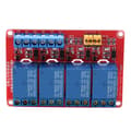 4-kanals Optokopplare Relämodul Kort Hög Låg Trigger 5V/12V/24V (5V)