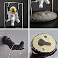 Miniatyrbild 1 av 4: Stimulering Astronaut Ormament Med Gunga Slitstark Långvarig Avtagbar Unik Modedräkt För Reflection