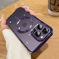Miniatyrbild 1 av 4: Mode Transparent Magnetisk Trådlöst Case För Magsafe För Iphone 14 Plus 13 12 11 Pro Max Plating Mjukt Cover Dark Purple For iPhone 14 Pro