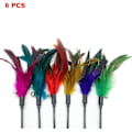 Miniatyrbild 3 av 5: Cat Wand Toy Feather Stick Cat Toys, 6 st Cat Feathers Wand Toy, Interactive Cat Toy Feather Wand För Innekatter