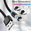 Pikkukuva 4 / 5: 3-in-1 magneettinen latauskaapeli, nylon USB kaapeli, magneettiset tiedot