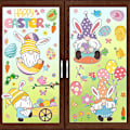 Miniatyrbild 3 av 4: Easter Window Stickers, Easter Decorations 9 Sheets Easter Bunny Window Clings Pvc Static Stickers B