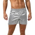 Herre boxershorts i silke, satin, undertøj, pyjamas, loungeshorts, grå grey M