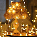 Pikkukuva 2 / 5: Star String Lights 10m 80 Led String Lights Batteri Vattentät Ip65 Valot Sisäkäyttöön Ulkokäyttöön Varm Vit Dekoration För Julfest