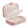 Miniatyrbild 3 av 4: Smyckeskrin Organizer, case för resesmycken i läder (rosa)
