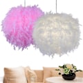 Miniatyrbillede 4 af 4: Fjerlysskærm til loftspendel 30cm Fluffy lampeskærm Lampeskærm lysskærm til lampe Pink