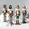 Miniatyrbillede 1 af 4: 30 cm Nøddeknækker Puppet Tin Soldat Træ Valnød Mand Lille Ornament C