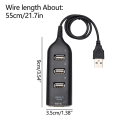 Miniatyrbild 2 av 2: Höghastighets plug-in Usb2.0 Splitter stöder Hot-swappable Hub Hub USB Extension One For Four