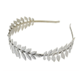 Miniatyrbillede 1 af 5: Europæisk Græsk Gudinde Pandebånd Metallisk Guld Sølv Blade Gren Krone Hårbånd Bryllupsbrude Tiara Shimmer Hårtilbehør B B