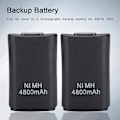 Miniatyrbillede 4 af 5: Kit til Xbox 360-controller, 2*4800mAh batteri USB-opladningskabel+opladningsbase