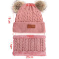 Miniatyrbillede 2 af 3: Småbørn Uldtørklæde Vinter Twisted Cashmere strikket tørklæde Pink Black
