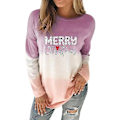 Miniatyrbillede 1 af 2: Hhcx-christmas Damer Langærmet Basic T-shirt Xmas Bluse Jumper Top Purple 4XL