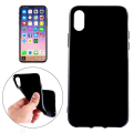 Miniatyrbilde 1 av 4: For Iphone X ensfarge glatt overflate myk Tpu beskyttende bakdeksel (svart)