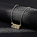 Miniatyrbillede 4 af 5: Fødselsår halskæde guld/sølv rustfrit stål nummer vedhæng halskæde 2006
