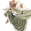Miniatyrbilde 3 av 5: Høst og vinter melkefløyel taft pledd pledd lur Tykket varm ensfarget dobbeltsidig fleece pledd gave light grey 150x200cm