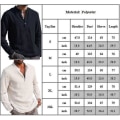 Miniatyrbillede 2 af 2: Langærmet T-shirt uden krave til mænd Grandad Skjorte Button Pullover Toppe Khaki XL