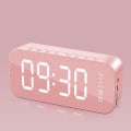 Miniatyrbillede 1 af 2: Multifunktionel LED Digital Vækkeur, Bluetooth Højttaler, Natbord Desktop Lysende Elektronisk Musikboks  pink pink