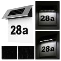 Miniatyrbild 1 av 5: Led Solar Rostfritt Stål Driven Husnummer Lampa Automatisk Switch Alfanumerisk Utomhus Väggskylt ljus