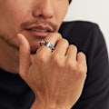 Miniatyrbillede 3 af 4: Drejelig Ring Bryllupsløfte Roterende Ring med Cubic Zircons Angstlindring Silver 8