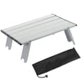 Litet Utomhus Fällbord Aluminiumlegering Portabelt Campingbord för Strandpicknick Silver