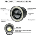 Miniatyrbilde 5 av 5: 2stk Bil Tåkelys Angel Eyes Halo Ring Runde Led Frontlykter Universal Driving Lamp 2.5 inch Red