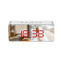 Miniatyrbild 3 av 4: Led Digital Mirror Klocka Snooze Bordsklocka Wake Up Light Heminredning Digital väckarklocka Blå Blue