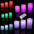 Miniatyrbild 1 av 5: 3-pack LED flimrande ljus Fjärrkontroll 12 färger Flameless Wave Edge Lamp