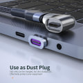 Miniatyrbilde 2 av 2: Magnetisk Usb C-adapter Høyrevinkelkontakt Støtte Pd 100w hurtiglading Kompatibel med Usb C mobile bærbare datamaskiner Nettbrett