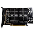 Pikkukuva 1 / 5: M.2 Nvme To Pcie 4.0 X16 -sovitinkortti, tukee 4 Nvme M.2 2280:ta, tukee Bifurcation Raidia black