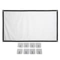 【BQ】Projector Screen 100 inch HD Wrinkle-Free Foldable Portable Projection Screen with Hooks for Home Office