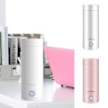 Pikkukuva 1 / 4: Bärbara elektriska vattenkokare 400 ml uppvärmning mini vattenkopp Läcksäker vakuumflaska för hushållsresor sovsal dricka Pink EU plug